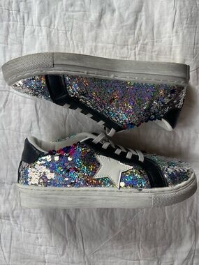 Lola + The Boys Multicolor Sequin Star Sneakers